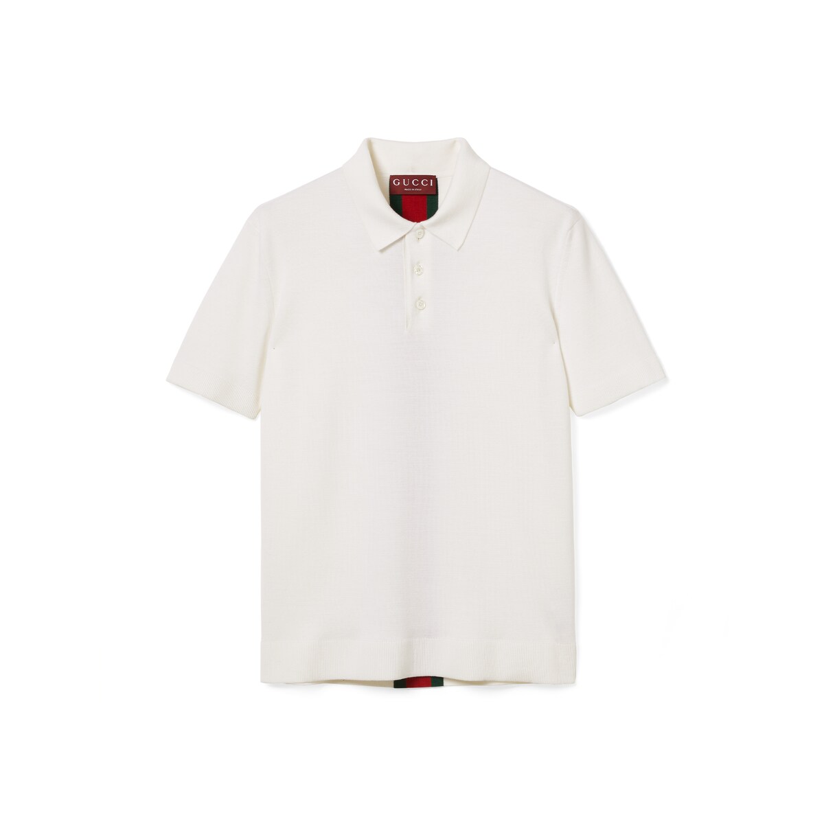 Knit Wool Polo Shirt With Web