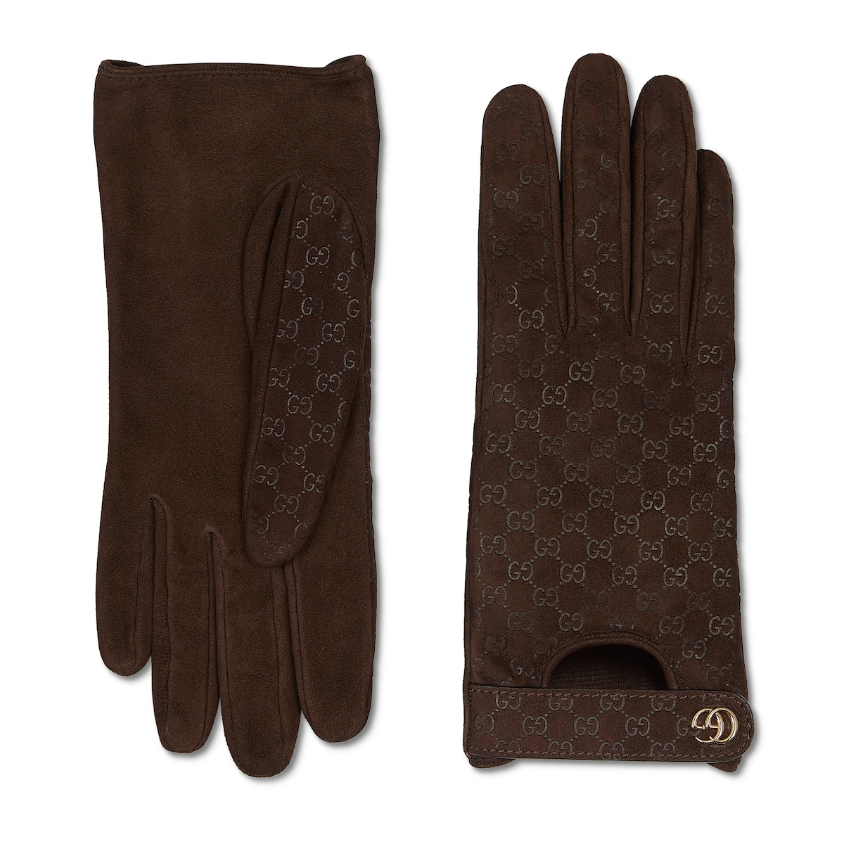 Gucci GG Leather Gloves With Double G