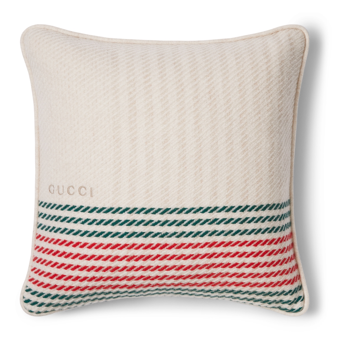 Gucci Cashmere Jacquard Cushion With Web