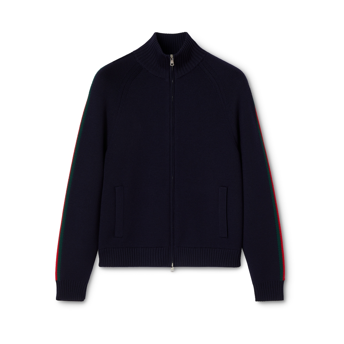 Gucci Woven Stitch Knit Wool Zip Jacket