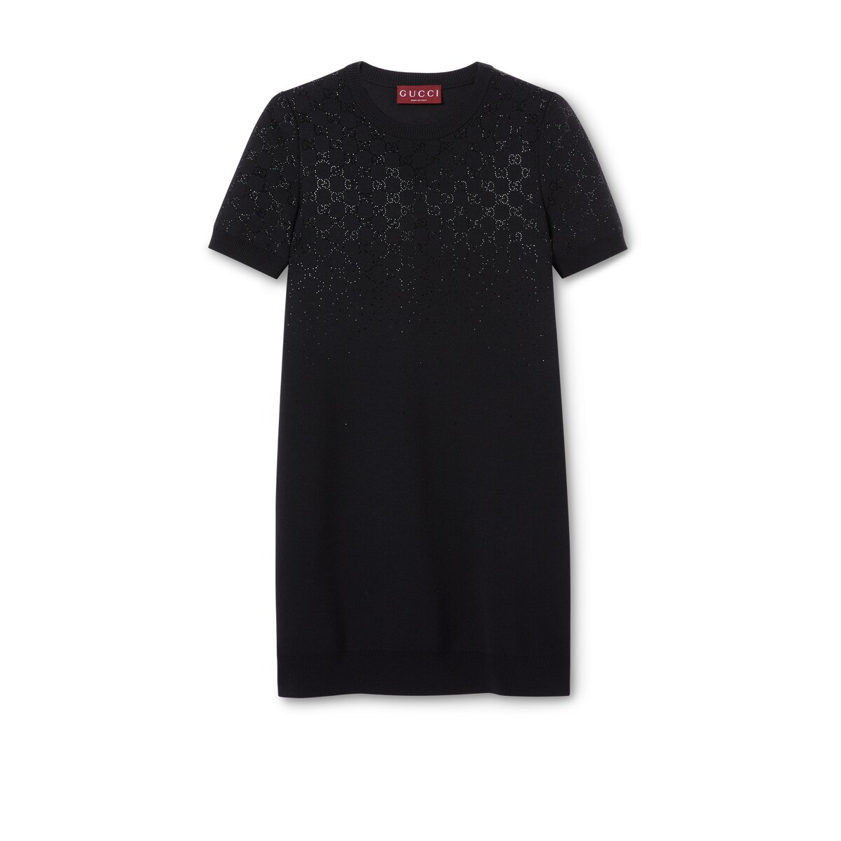 Gucci Fine Wool Dress With GG Crystals