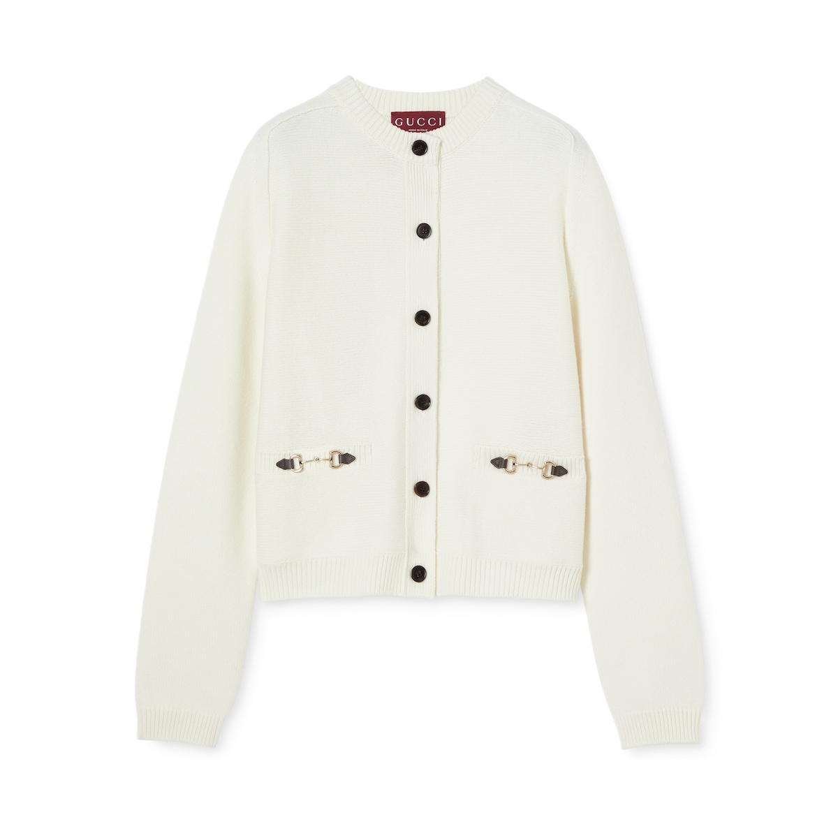 Wool Cashmere Cardigan With Horsebit Wool Cashmere Cardigan With Horsebit
