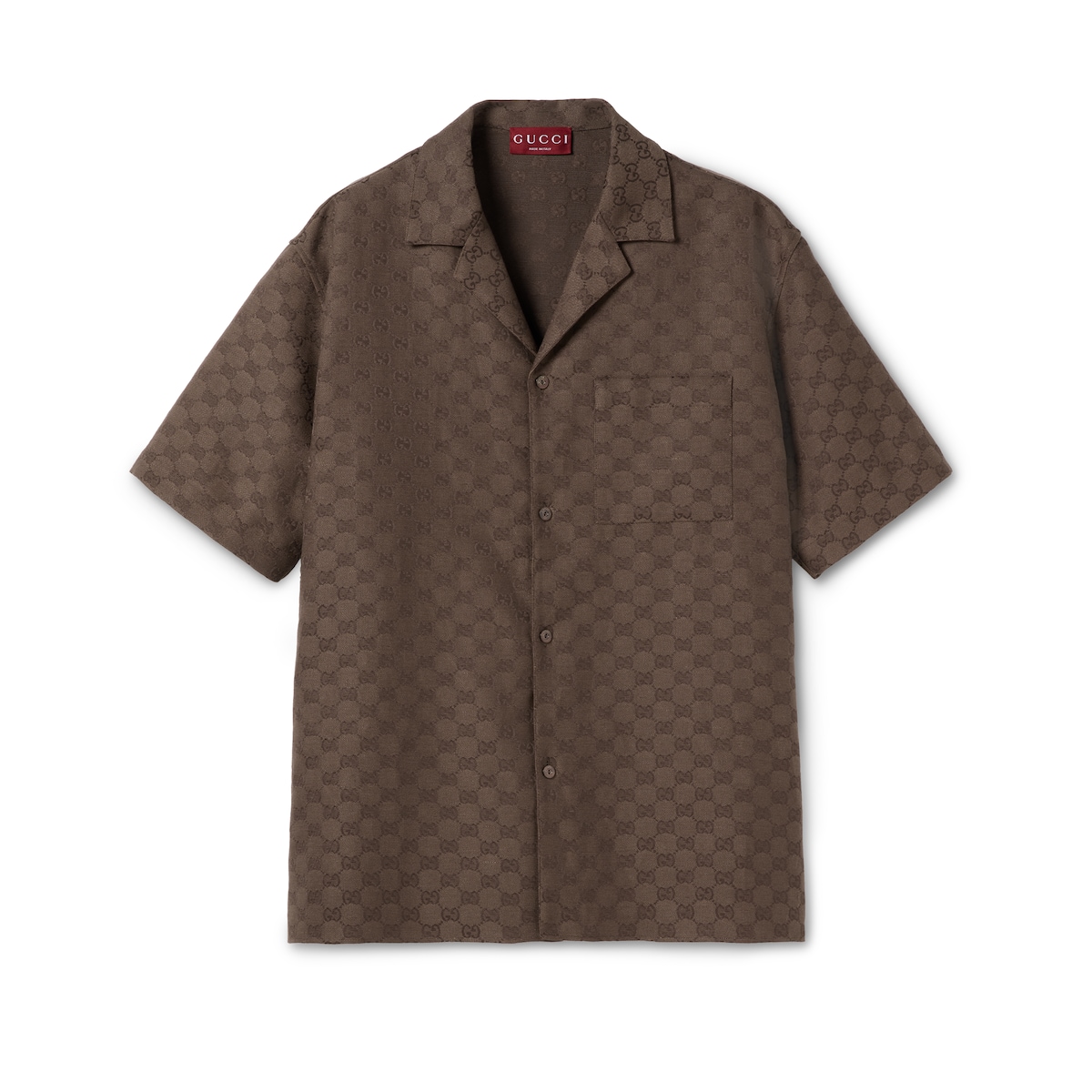 Gucci GG Canvas Linen Blend Bowling Shirt