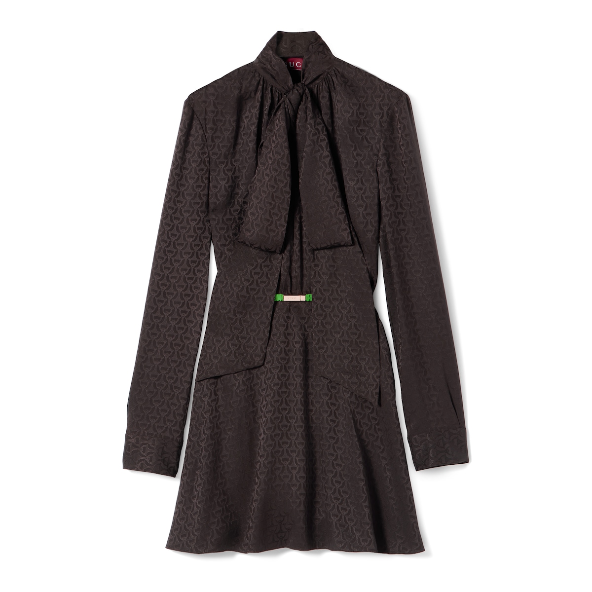 Gucci Horsebit Silk Jacquard Dress