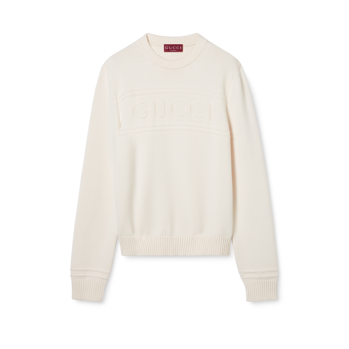 Gucci Knit Cotton Wool Sweater With Intarsia