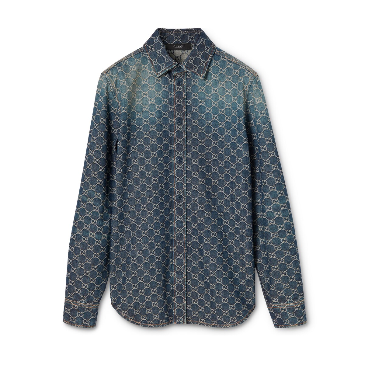 Gucci GG Cotton Denim Jacquard Shirt