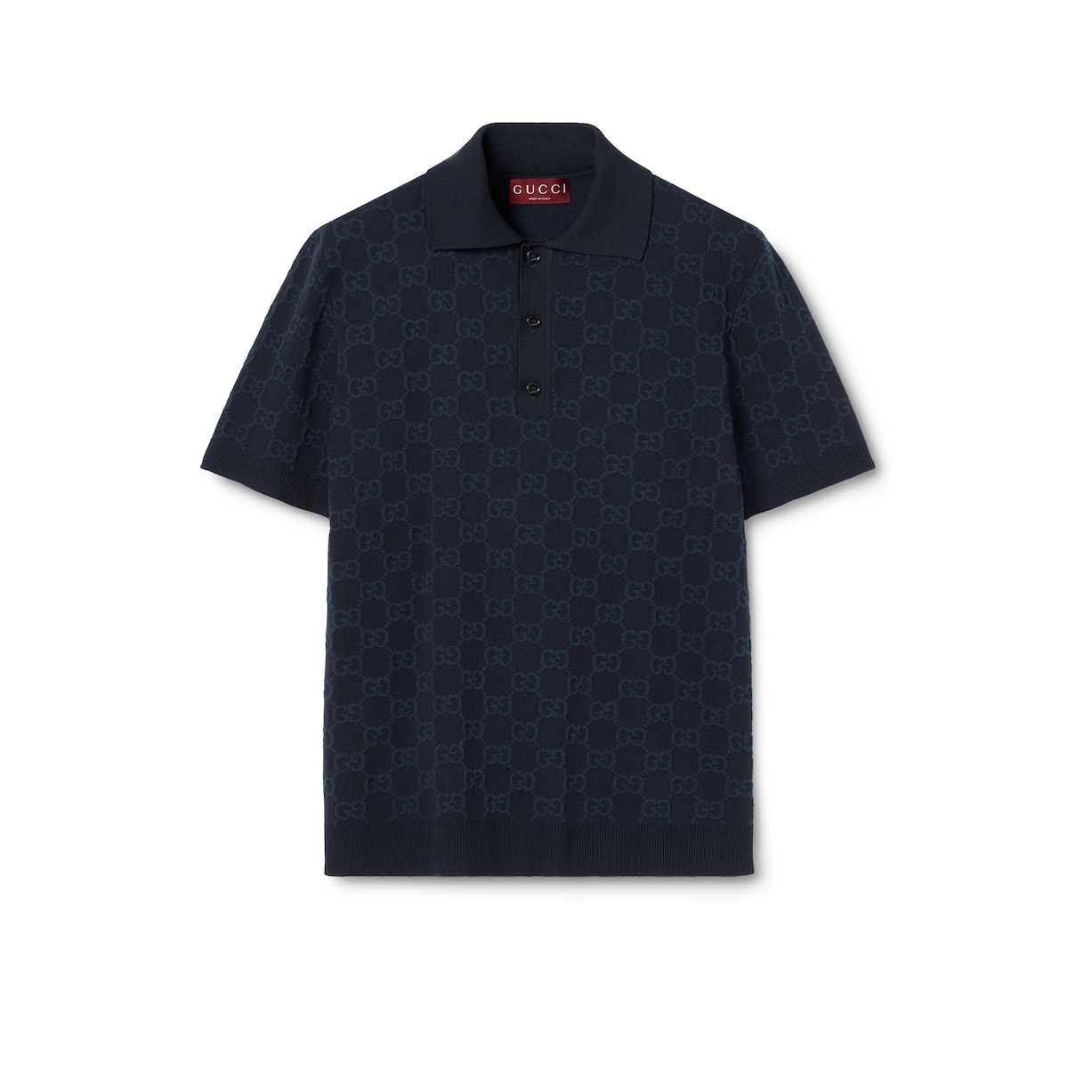 GG Cotton Silk Jacquard Polo Shirt