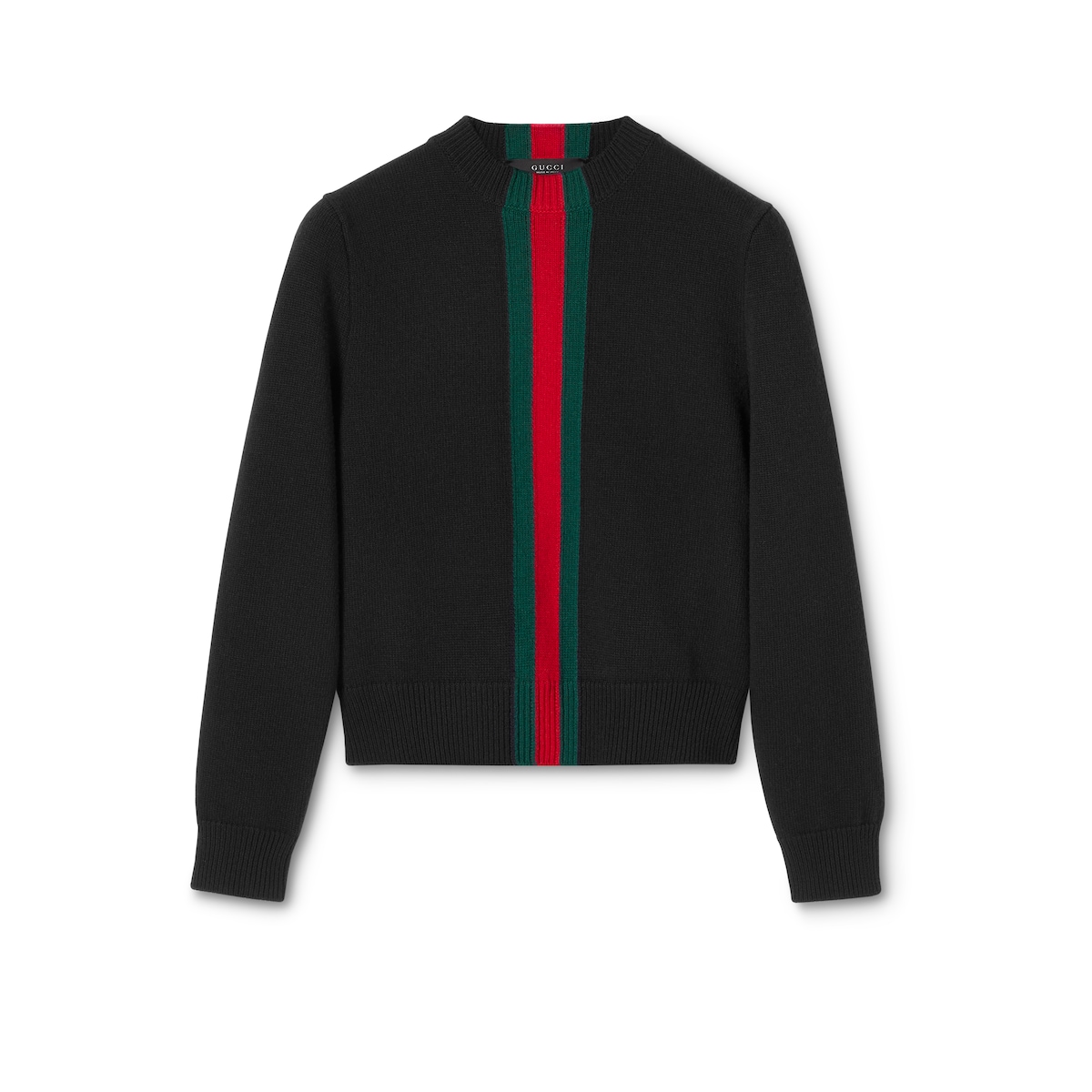 Gucci Fine Knit Wool Sweater With Web