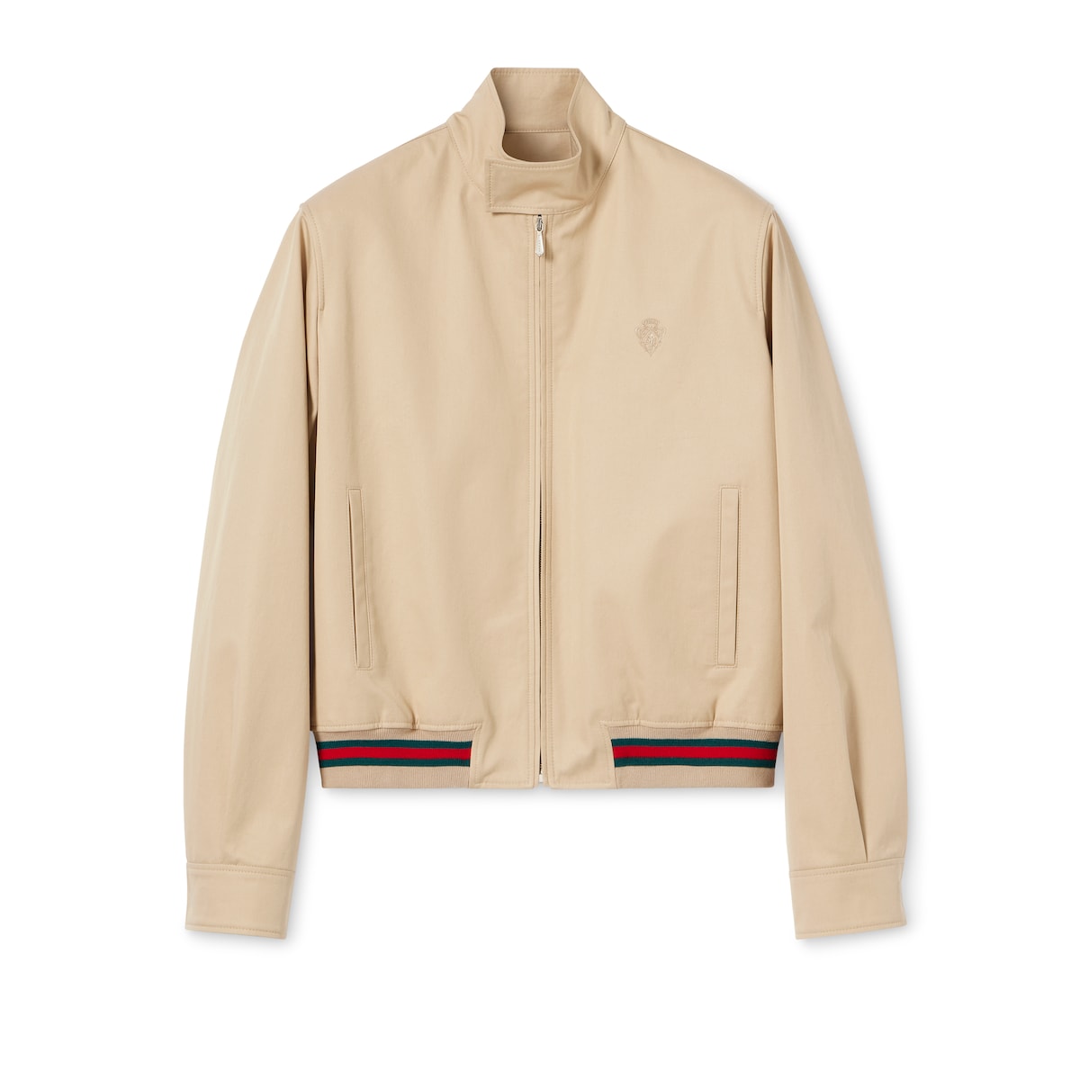 Gucci Cotton Twill Zip Jacket With Web