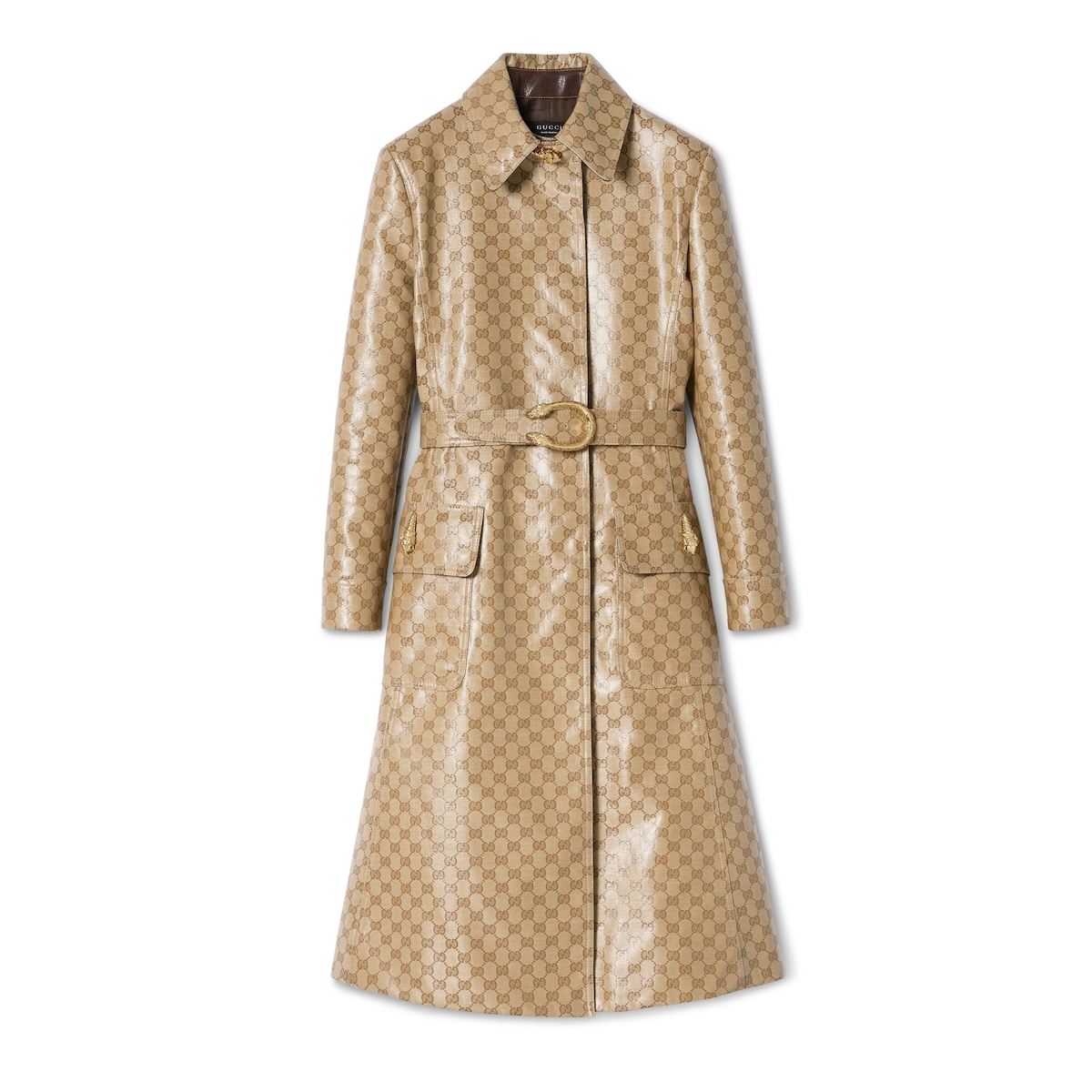 Gucci Coated GG Cotton Canvas Fabric Coat