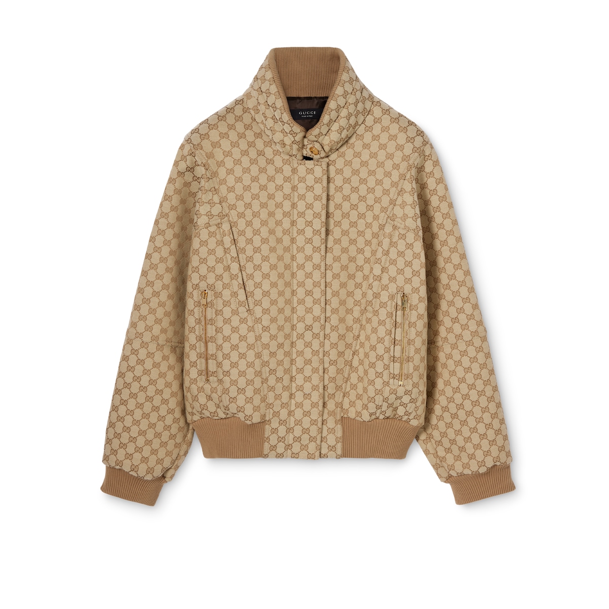 Gucci GG Cotton Canvas Fabric Zip Jacket