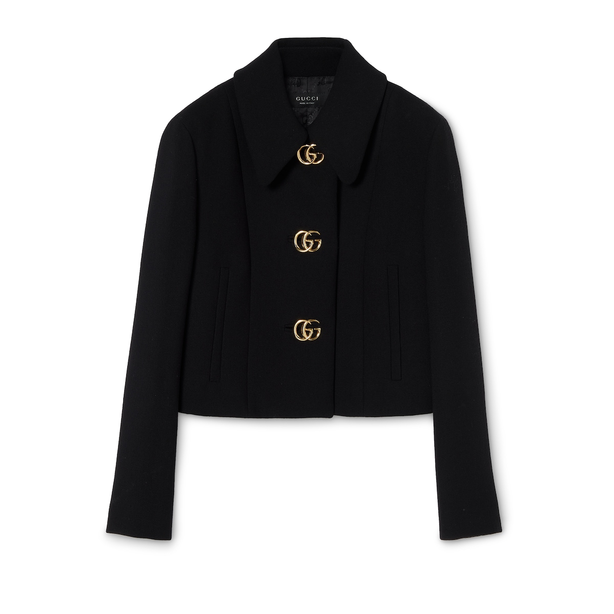 Crêpe Wool Jacket With Double G Button