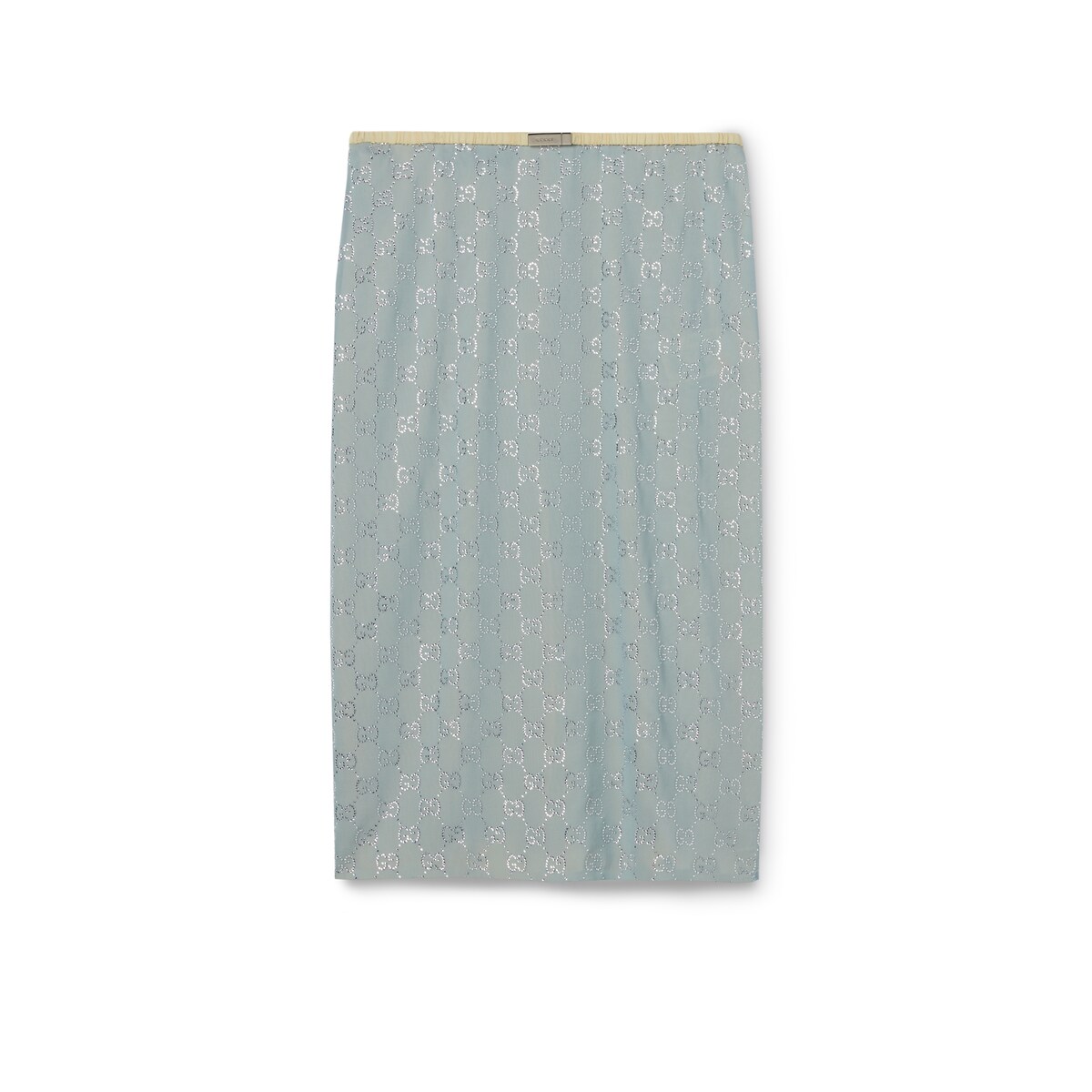 Gucci Silk Stretch Chiffon Skirt With Crystals