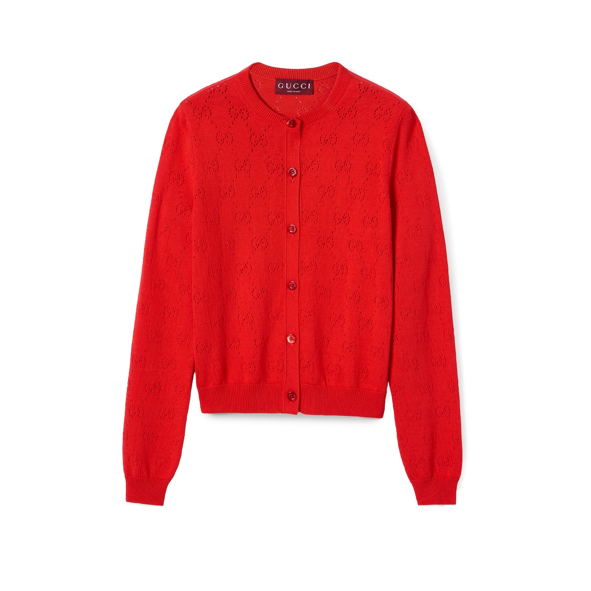 GG Pointelle Cotton Silk Cardigan