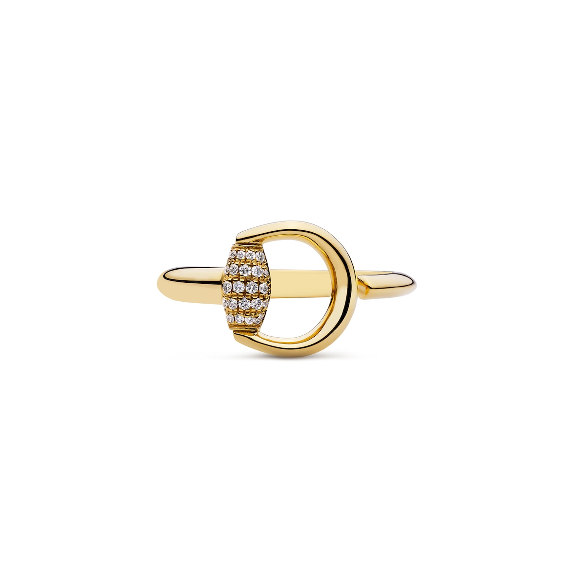 Gucci Horsebit Diamond 18k Open Ring