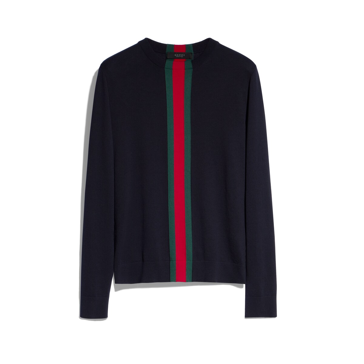 Gucci Knit Cotton Sweater With Web Intarsia