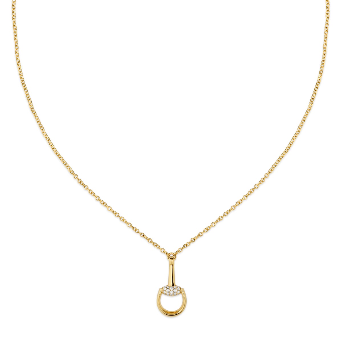 Horsebit Diamond 18k Pendant Necklace