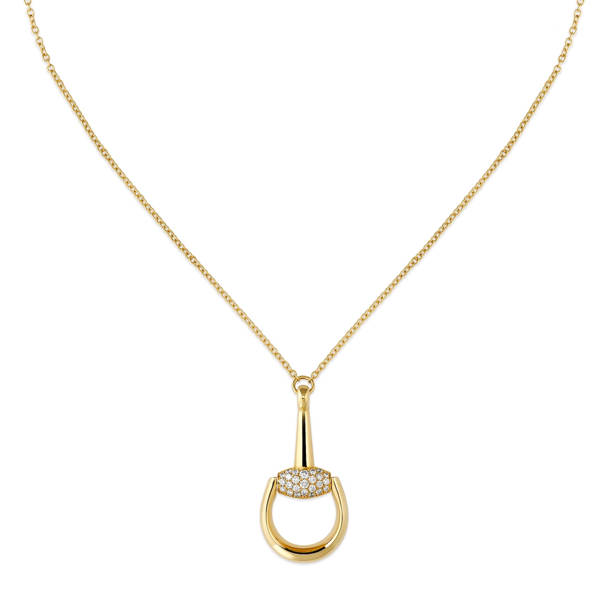 Horsebit Diamond 18k Pendant Necklace