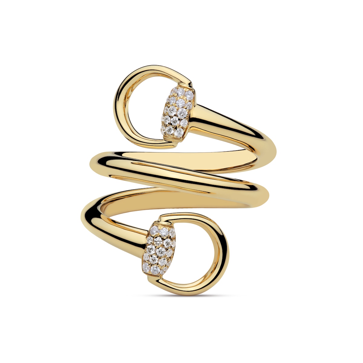 Gucci Horsebit Diamond 18k Contrarié Ring