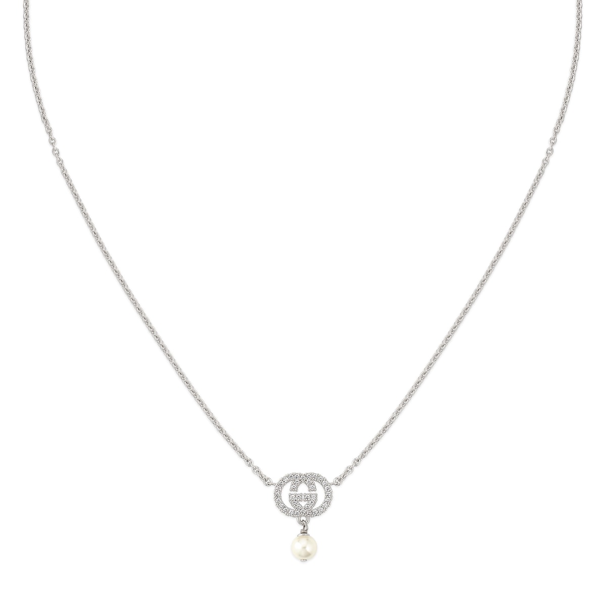 Gucci Crystal And Pearl Necklace