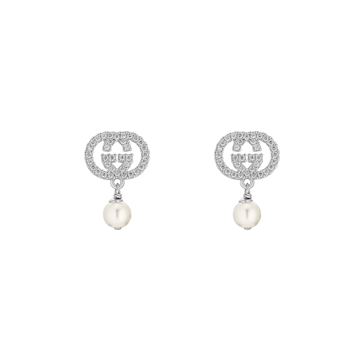 Gucci Crystal And Pearl Earrings