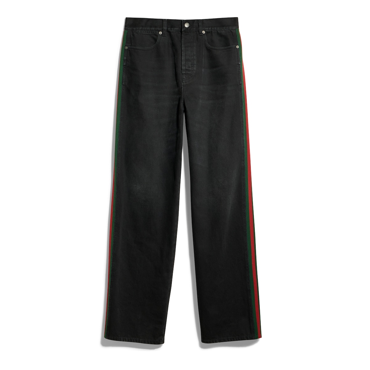 Gucci Cotton Denim Pants With Web Insert