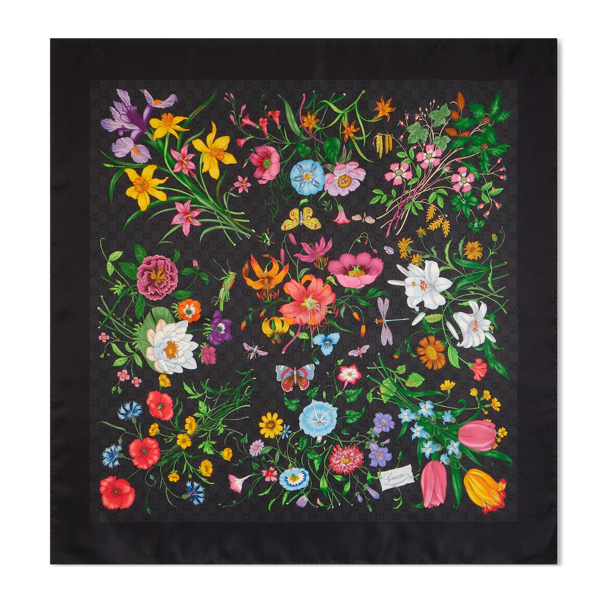 Printed GG Silk Twill Carré