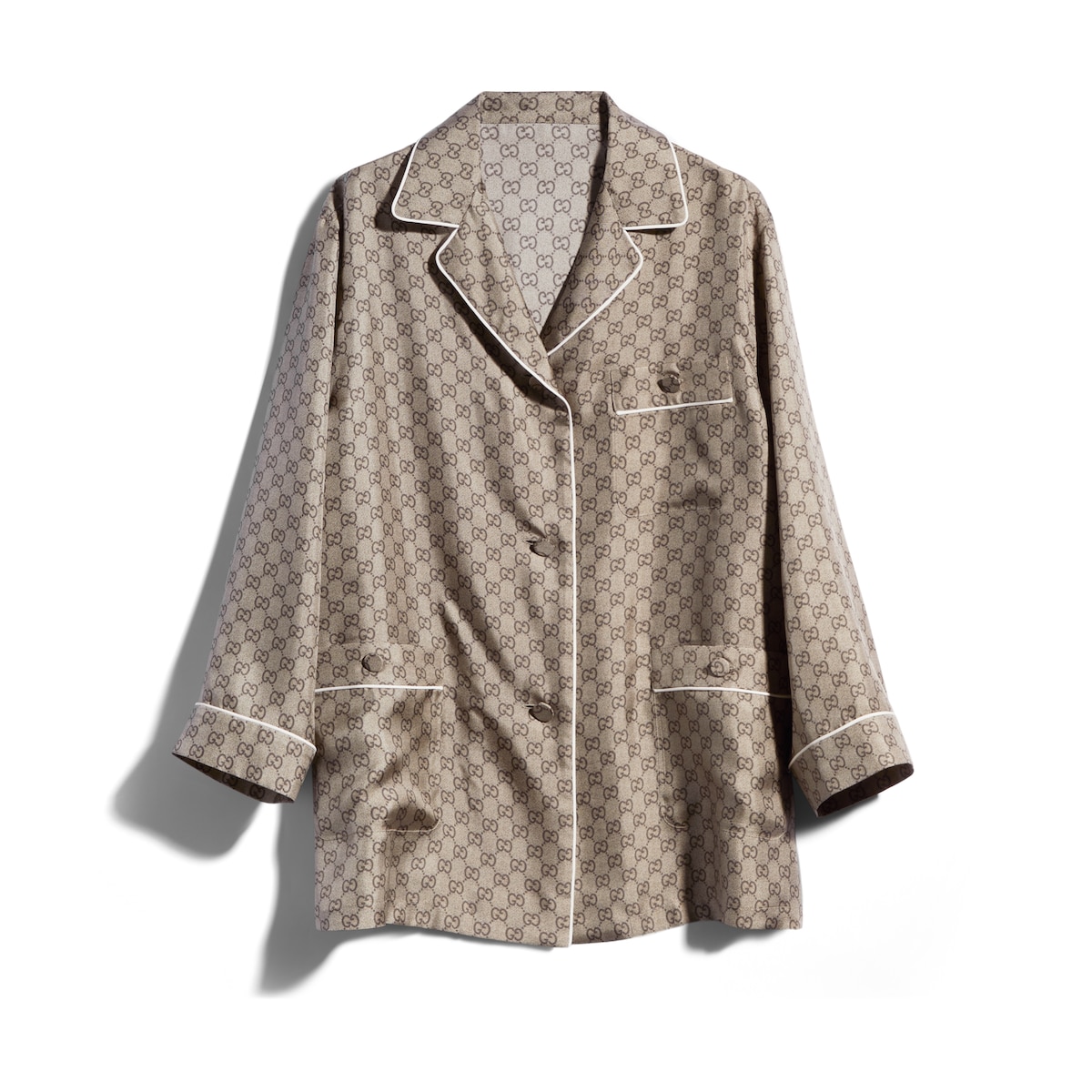 Gucci Printed Silk Twill Shirt