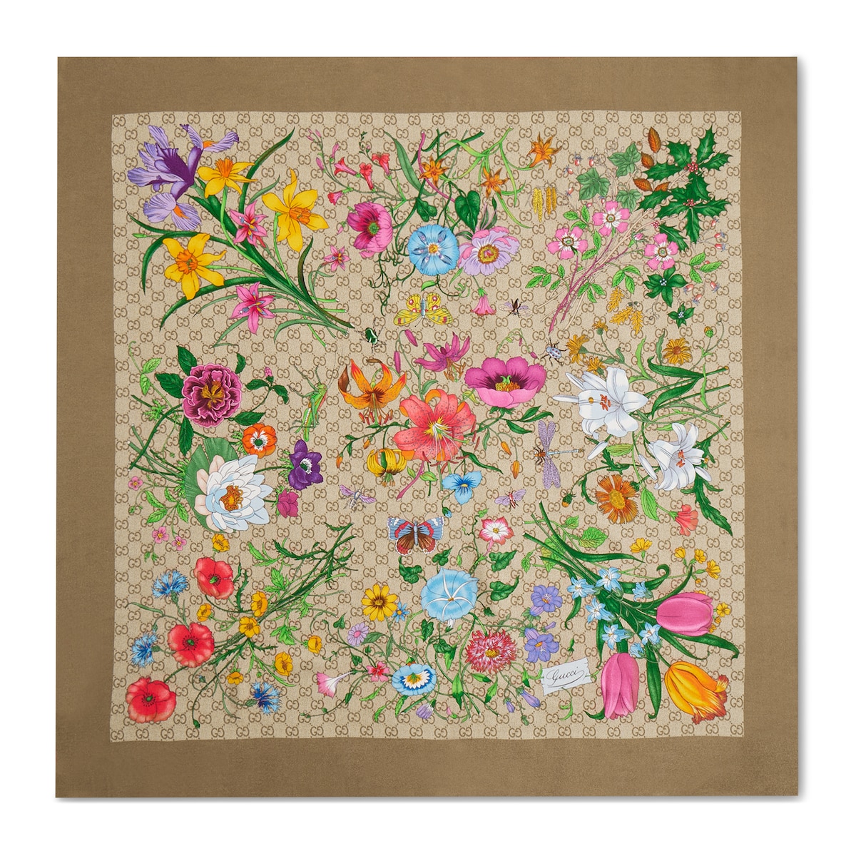 Gucci Printed GG Silk Twill Carré