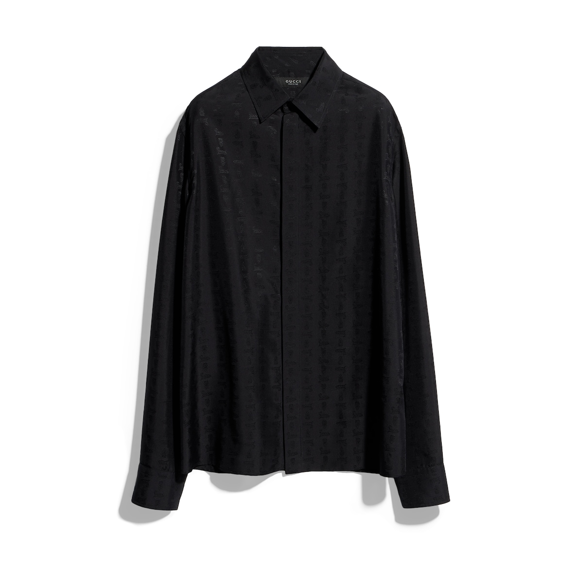 Gucci Silk Habotai Shirt With Jacquard Detail