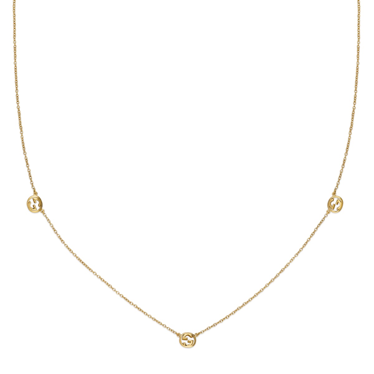 Gucci Interlocking 18k Pendant Necklace