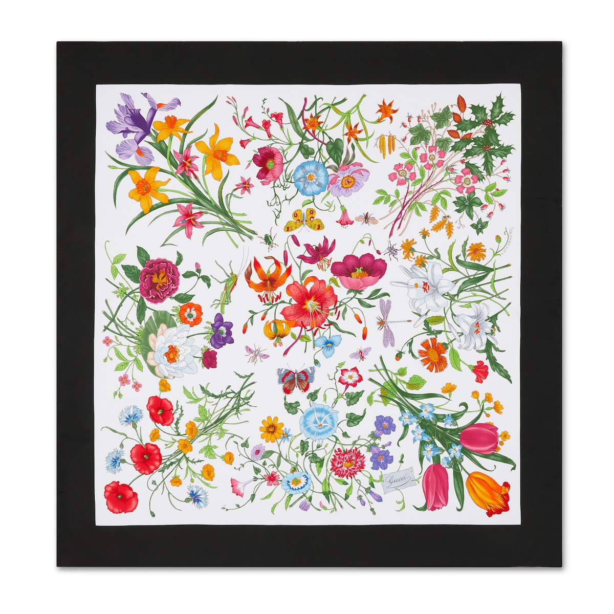 Gucci Printed Flora Silk Twill Carré