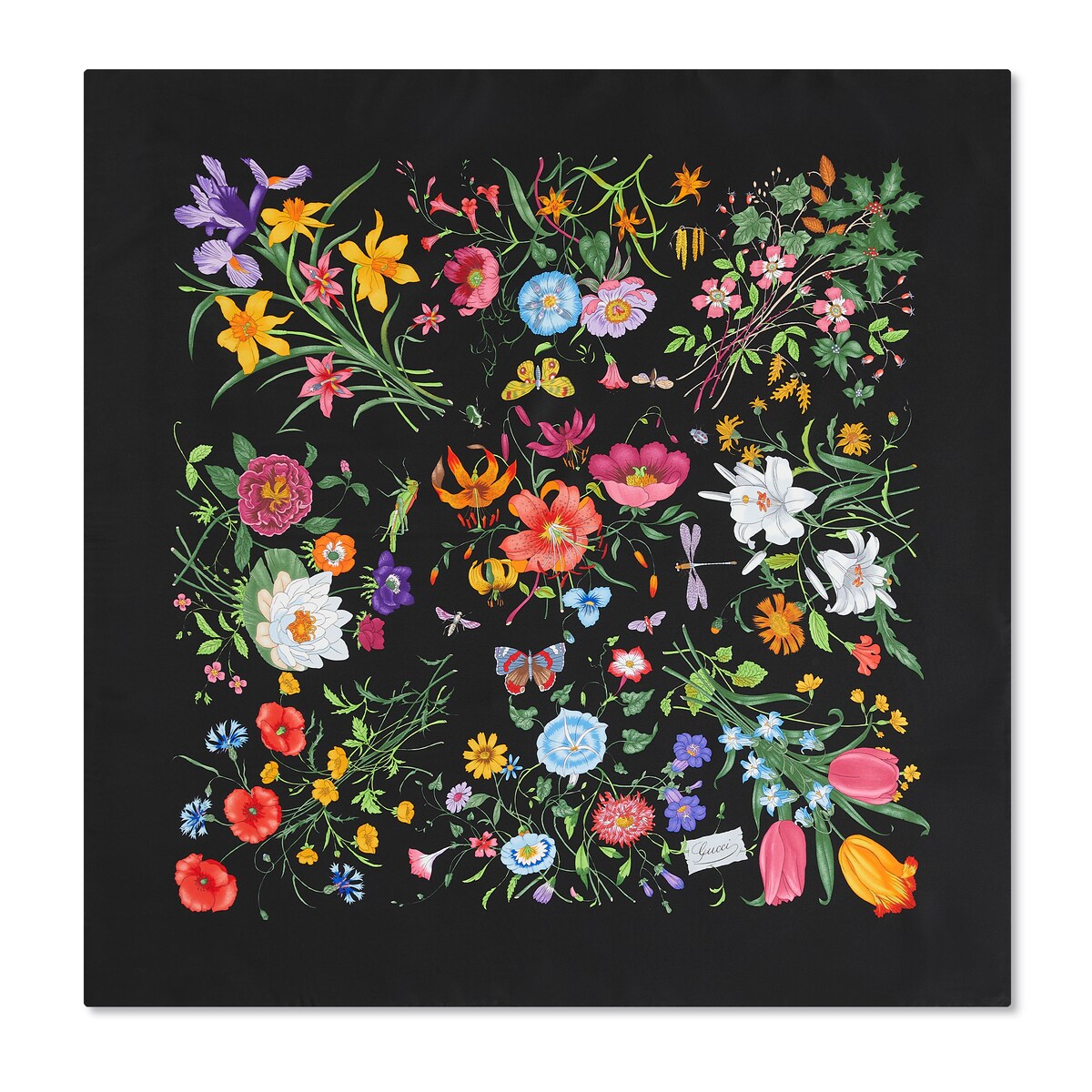 Gucci Printed Flora Silk Twill Carré