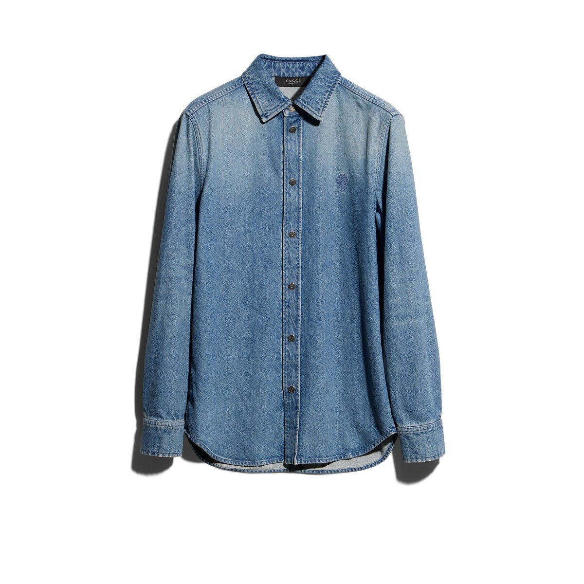 Gucci Cotton Denim Shirt With Embroidery
