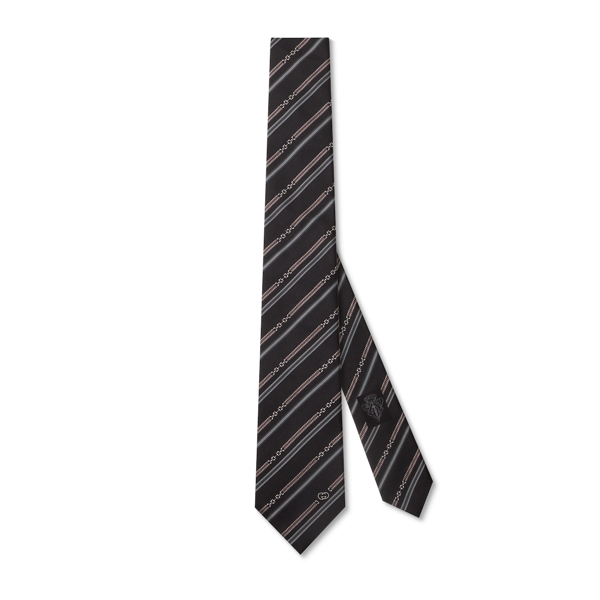 Gucci Interlocking G Horsebit Belt Silk Tie