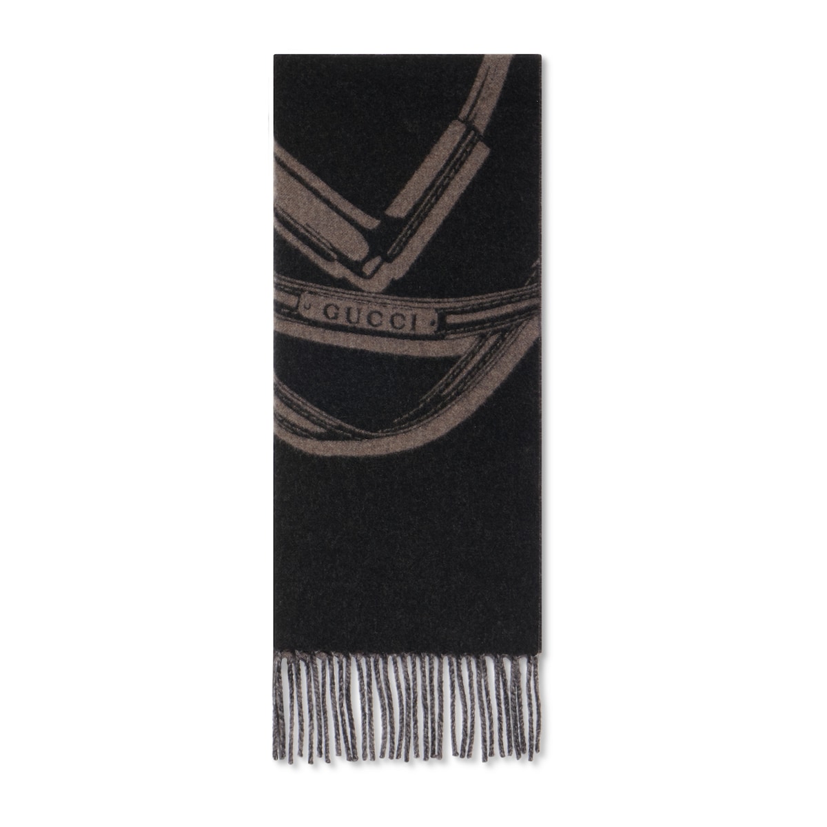 Gucci Horsebit Wool Cashmere Scarf