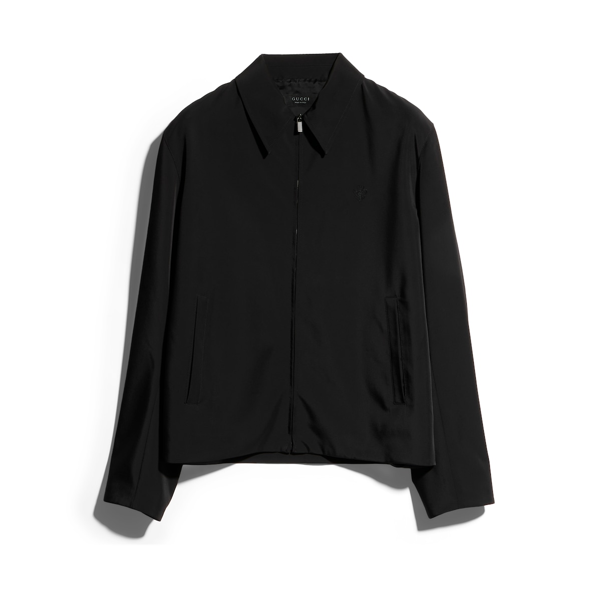 Gucci Stretch Polyester Zip Jacket With Embroidery