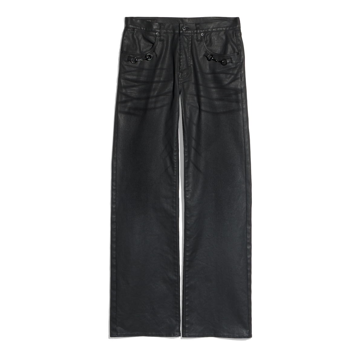 Gucci Flared Coated Cotton Twill Denim Pants