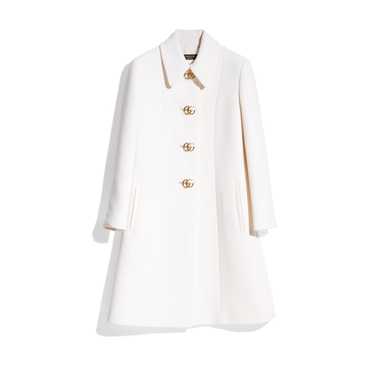 Wool Natté Coat With Double G Button