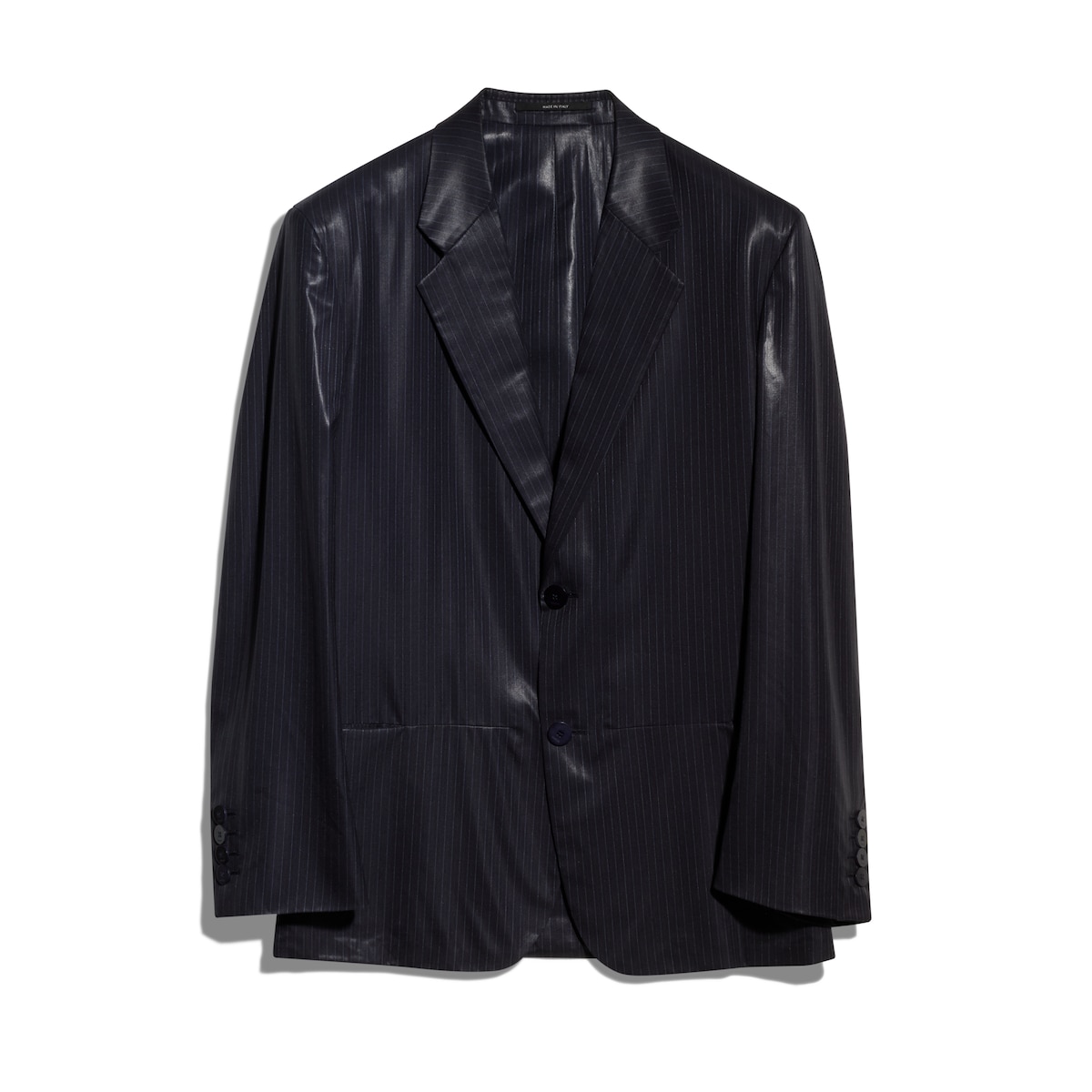 Gucci Pinstripe Chintzed Wool Blend Jacket