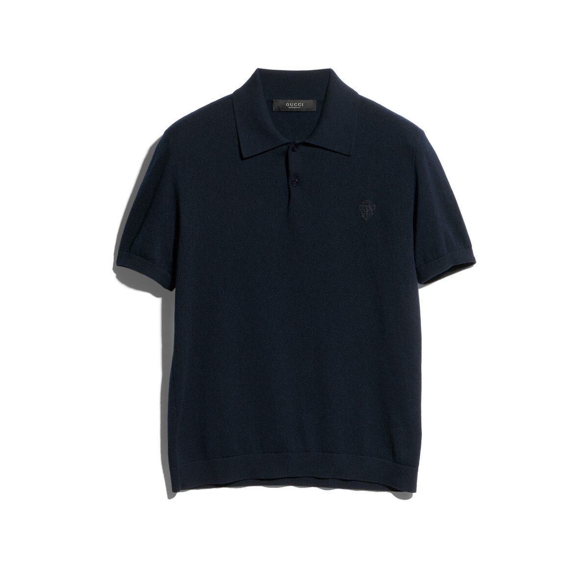 Gucci Knit Cashmere Polo Shirt With Embroidery