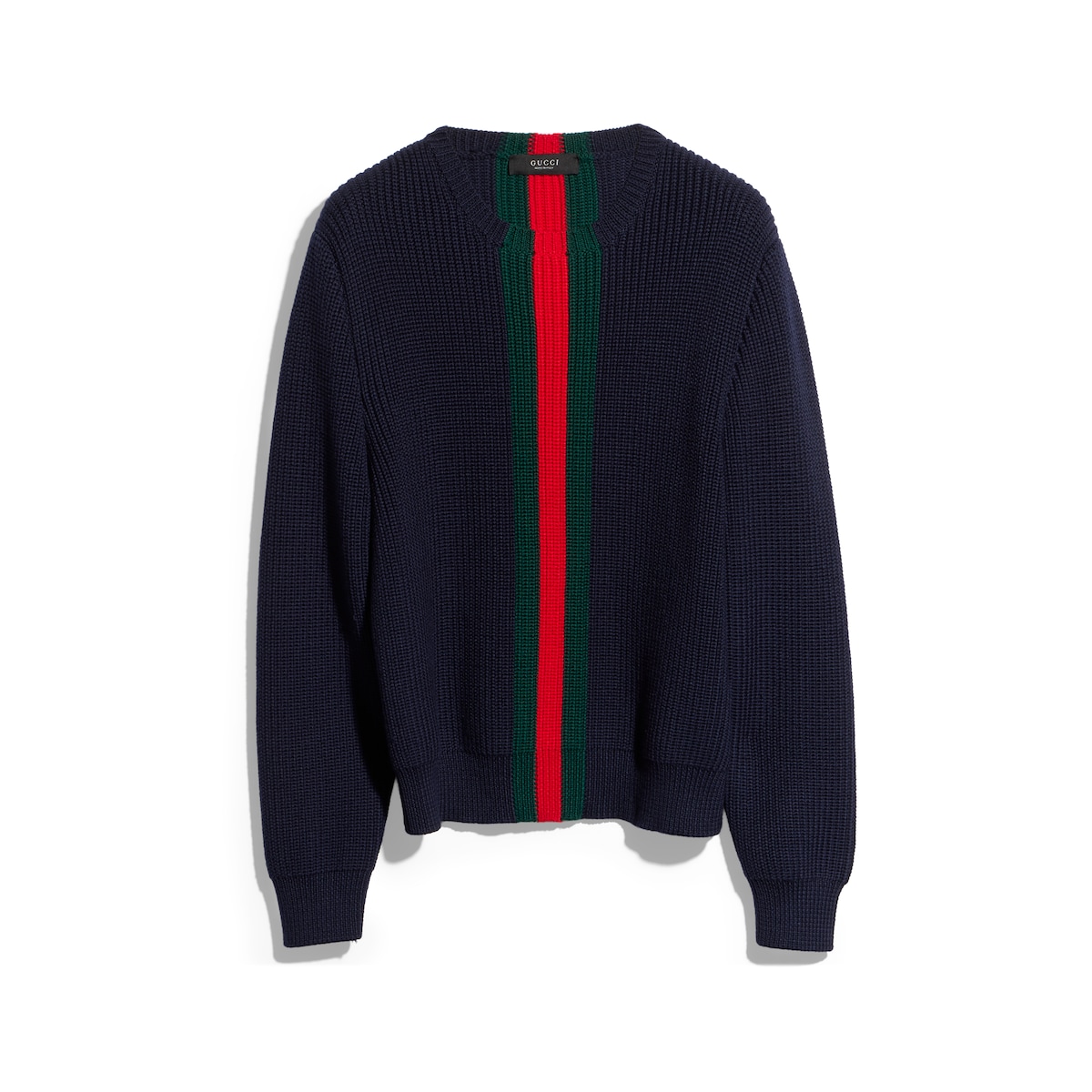 Fine Rib Wool Sweater With Web
