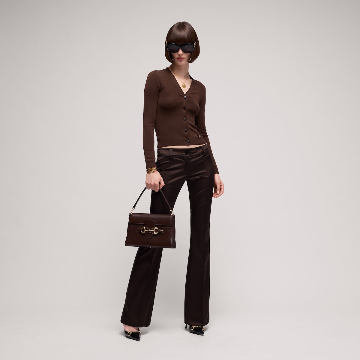 Gucci Fine Rib Knit Wool Cardigan With Horsebit | Thumbnail 2 Gucci Fine Rib Knit Wool Cardigan With Horsebit | Thumbnail 2