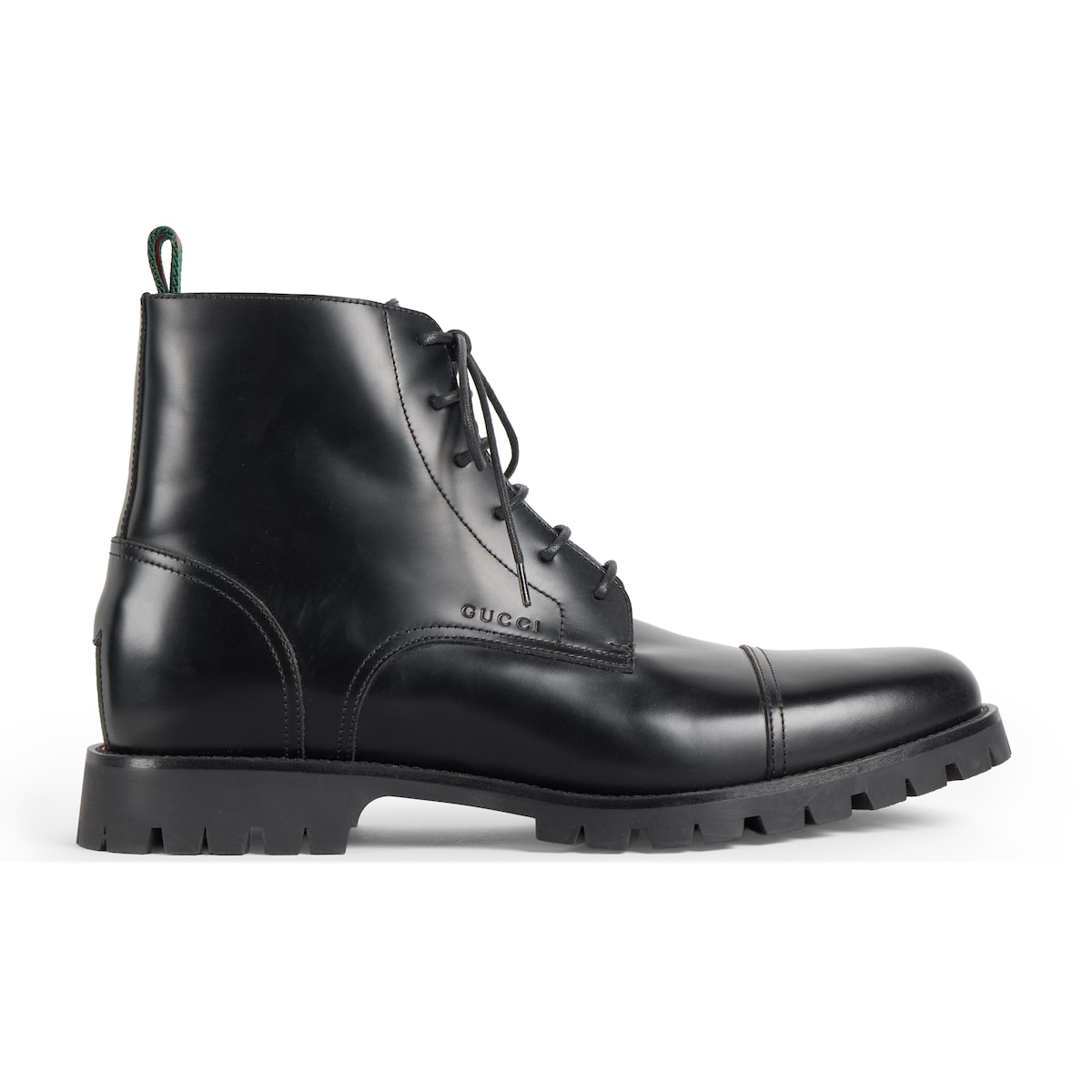 Gucci Lace-up Ankle Boot With Web