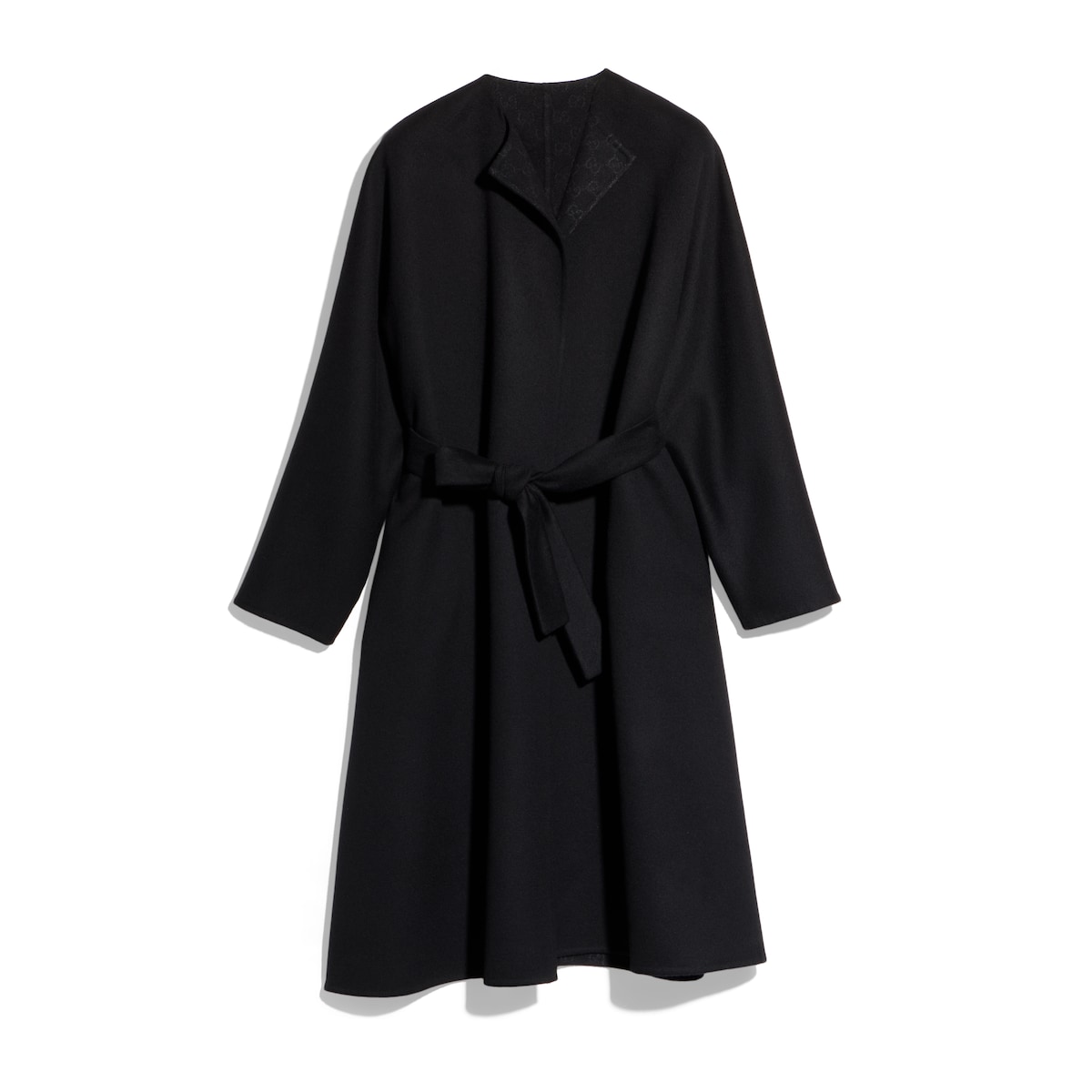 Wool Silk Long Coat With GG Inside