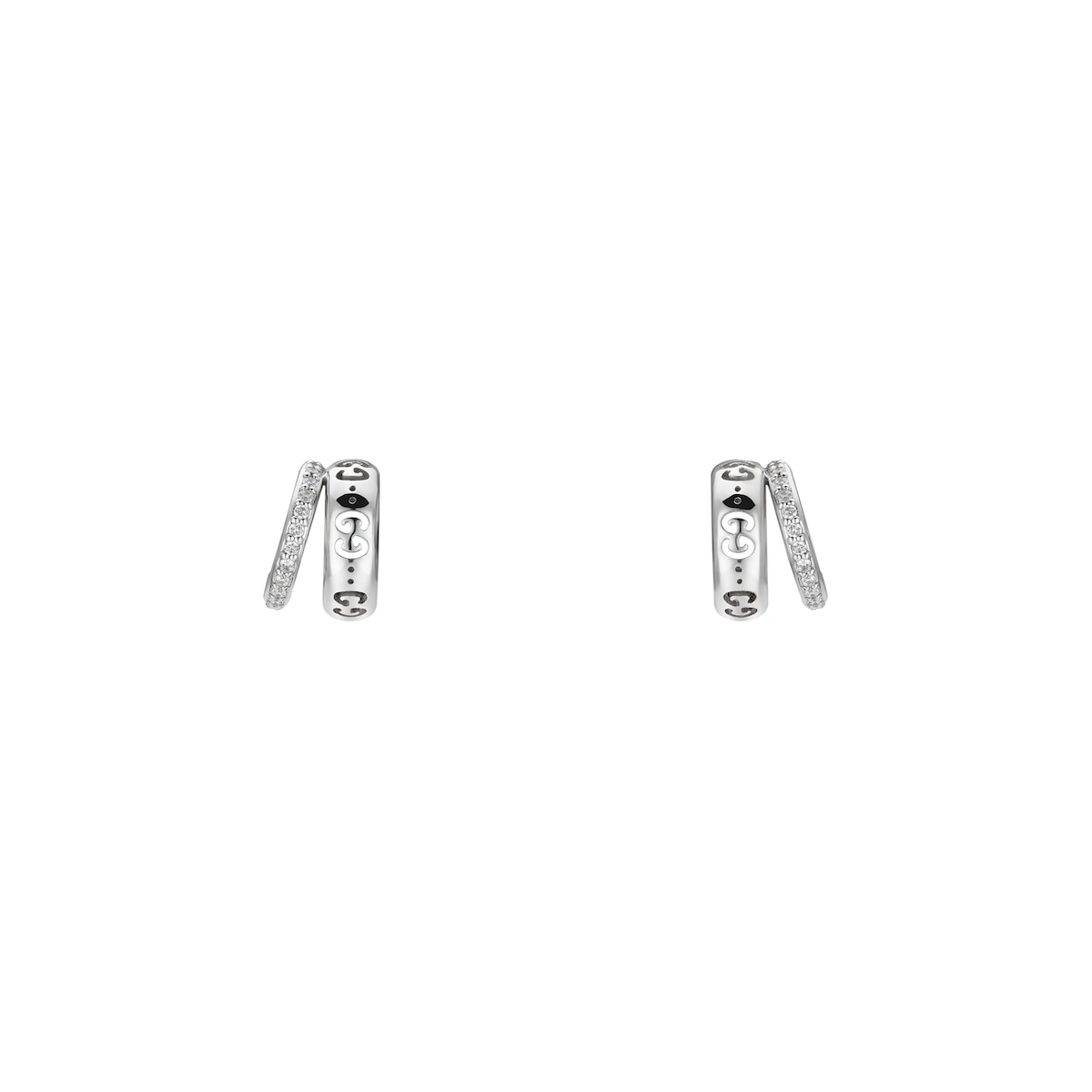 Gucci Icon 18k Diamond GG Hoop Earrings