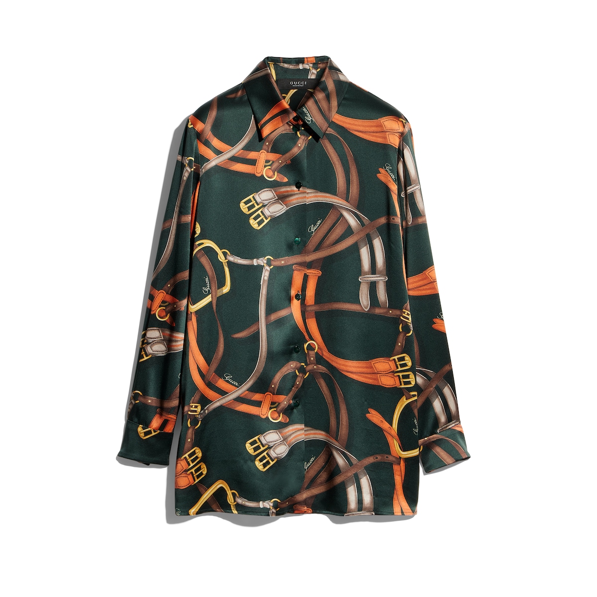 Gucci Printed Silk Satin Shirt