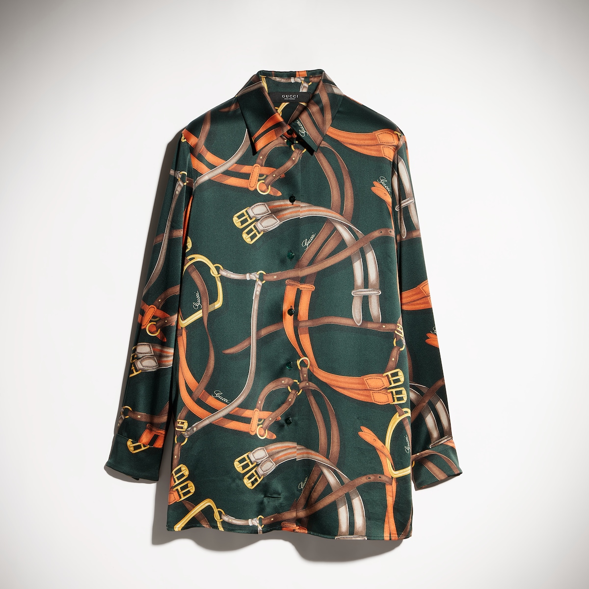 Gucci Printed Silk Satin Shirt | Thumbnail 2