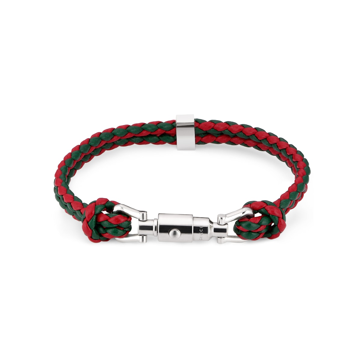 Gucci Braided Bracelet With Piston Detail Leather