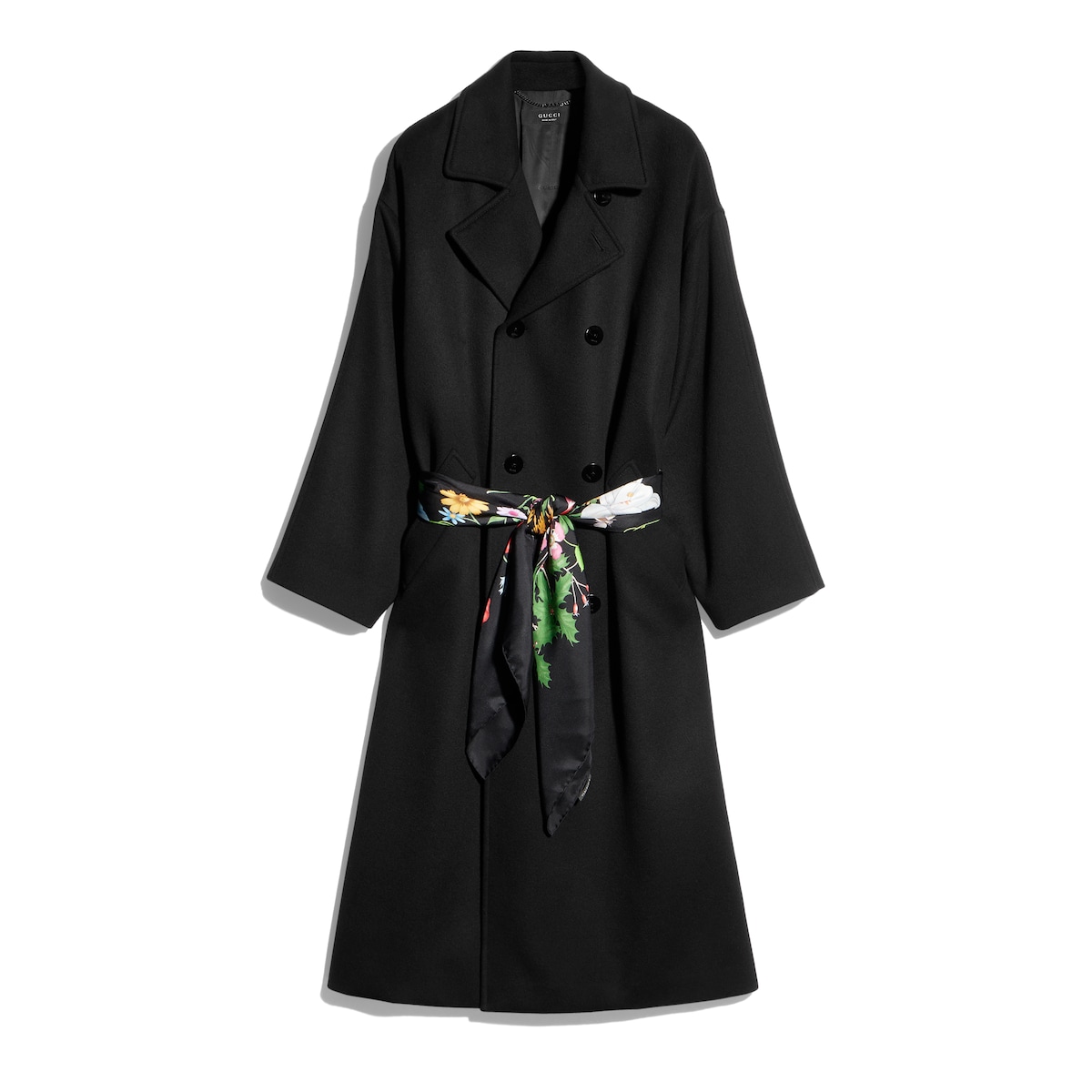 Gucci Wool Cashmere Coat With Foulard